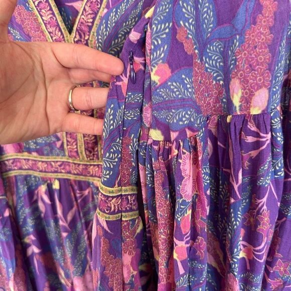 Spell & The Gypsy Collective Bianca Wisteria Purple Organic Cotton Maxi Dress - Picture 13 of 16